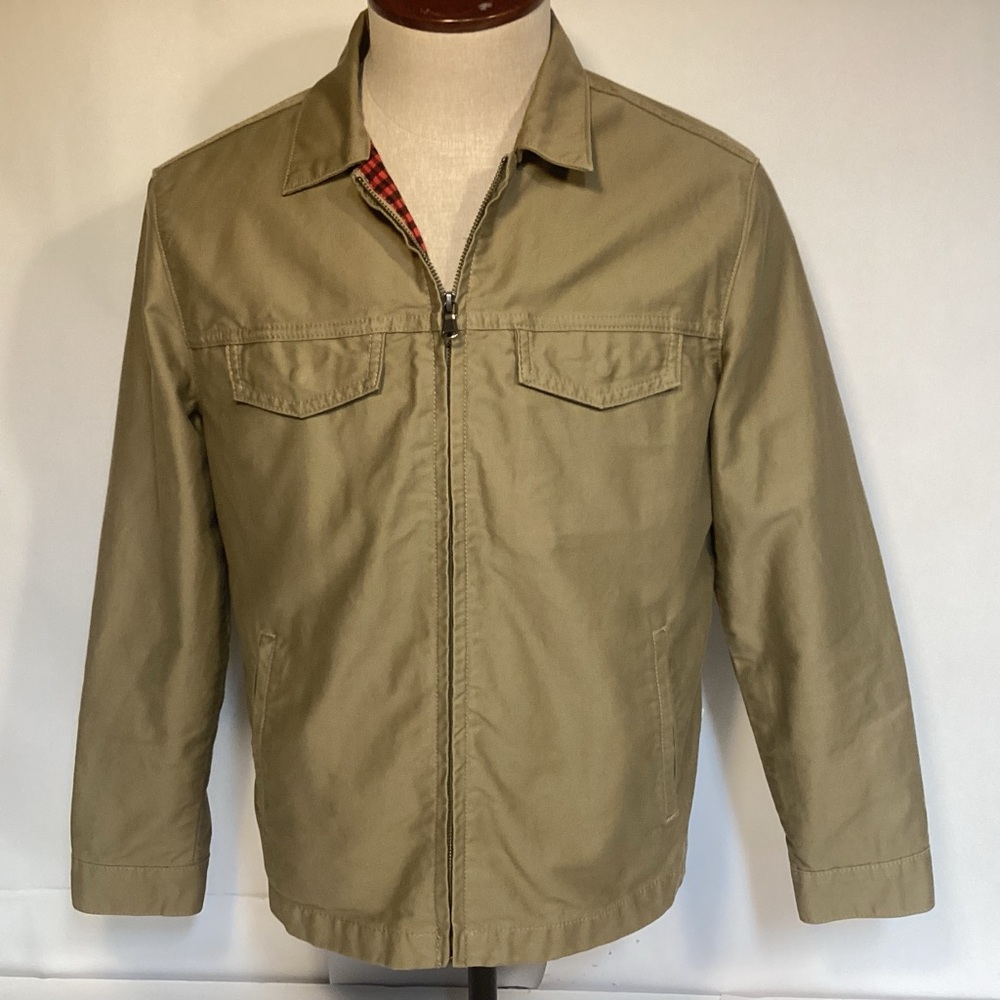 Men’s Levi Khaki Lightweight Full Zip Workwear Jacket mens size small - Picture 2 of 16